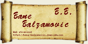 Bane Balzamović vizit kartica